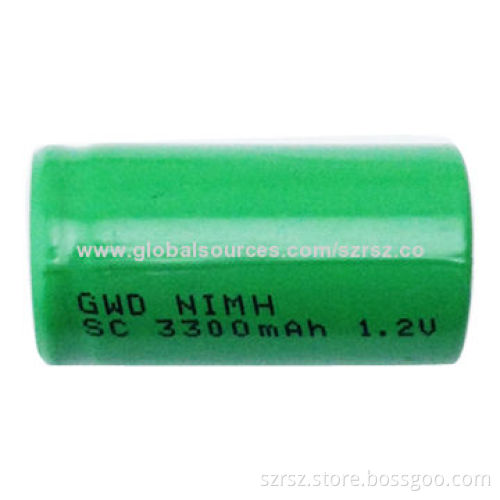 NiMH Battery, 1.2V, 3300mAh Capacity